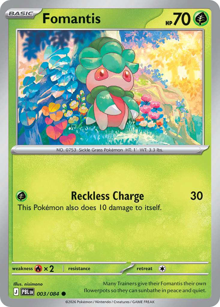 Fomantis – Pitch Black 003/084 Pokémon card
