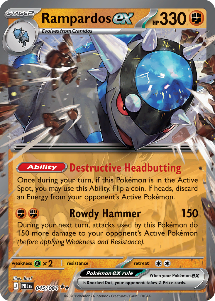 Rampardos ex – Pitch Black 045/084 Pokémon card