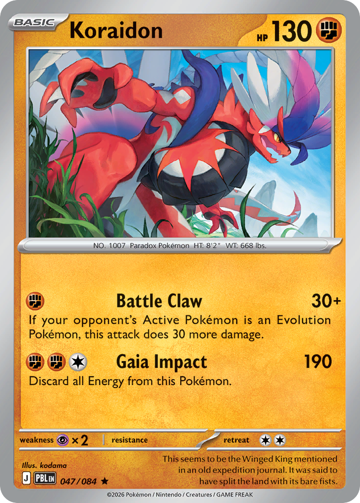 Koraidon – Pitch Black 047/084 Pokémon card