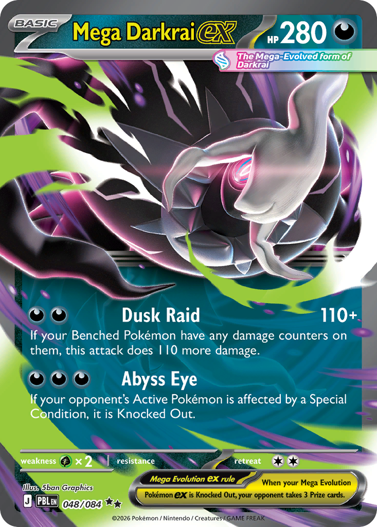 Mega Darkrai ex – Pitch Black 048/084 Pokémon card