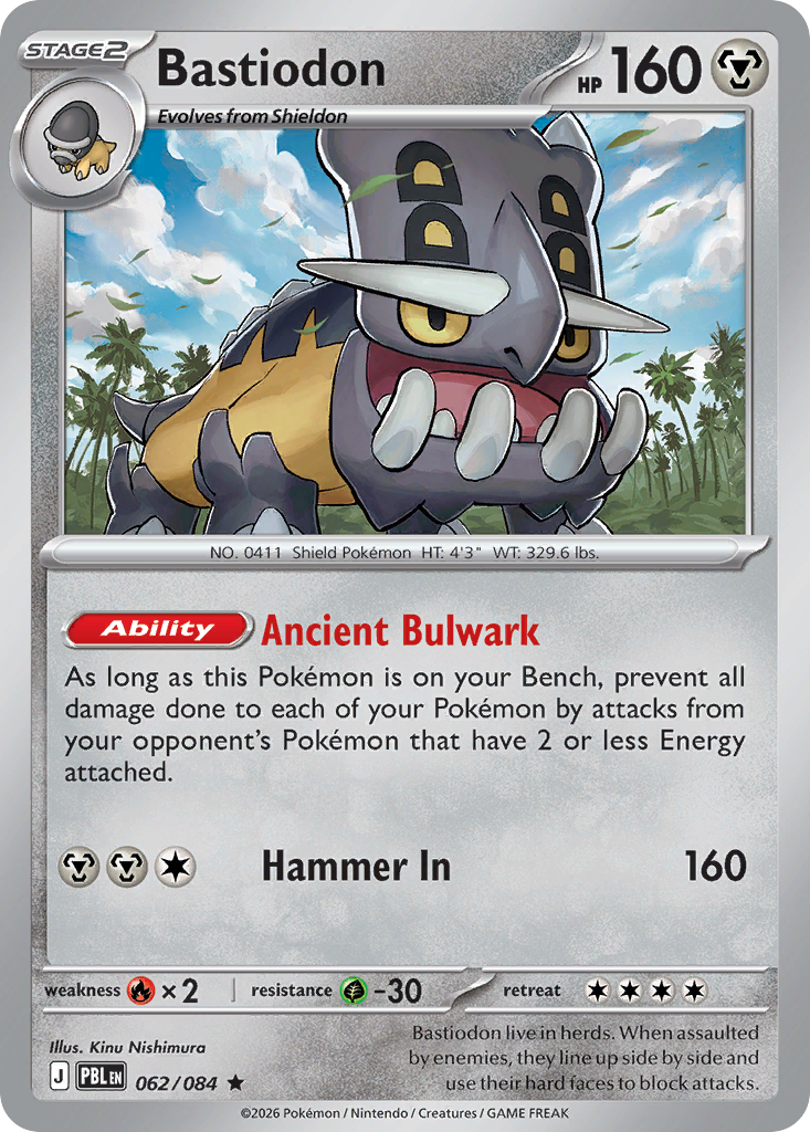 Bastiodon – Pitch Black 062/084 Pokémon card