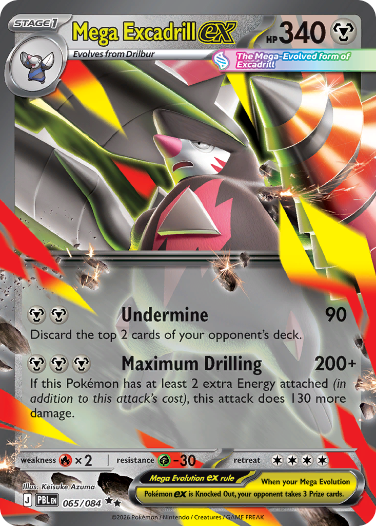 Mega Excadrill ex – Pitch Black 065/084 Pokémon card