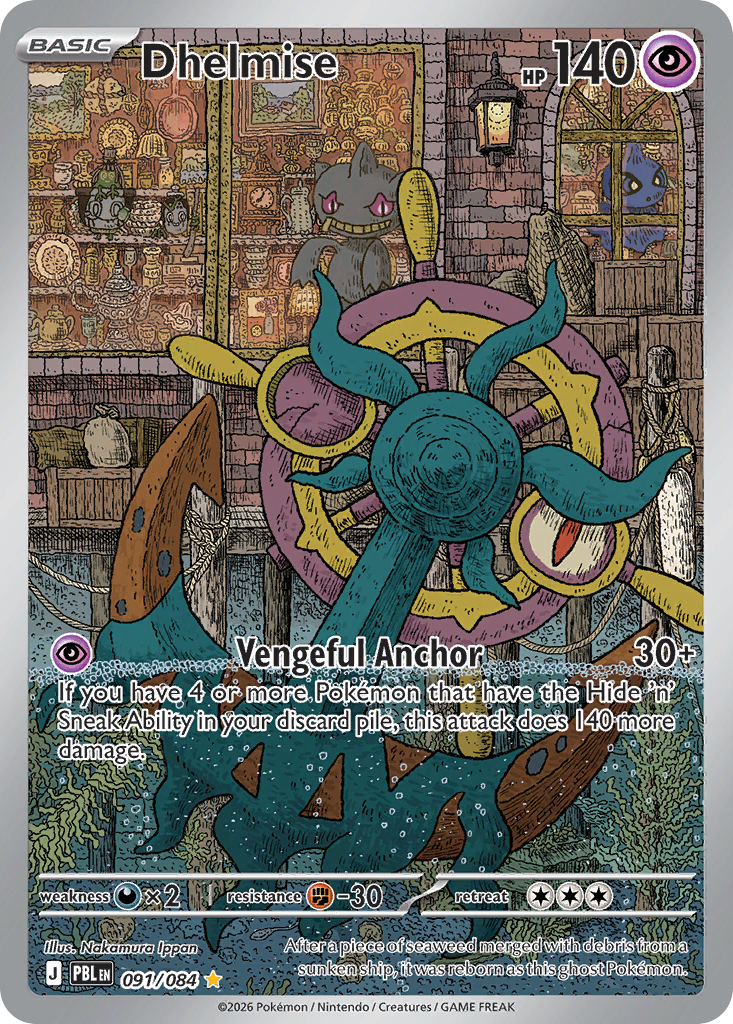 Dhelmise – Pitch Black 091/084 Pokémon card