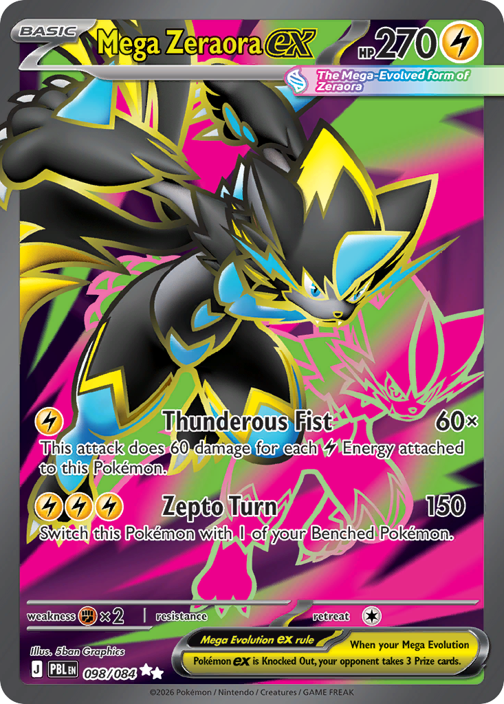 Mega Zeraora ex – Pitch Black 098/084 Pokémon card