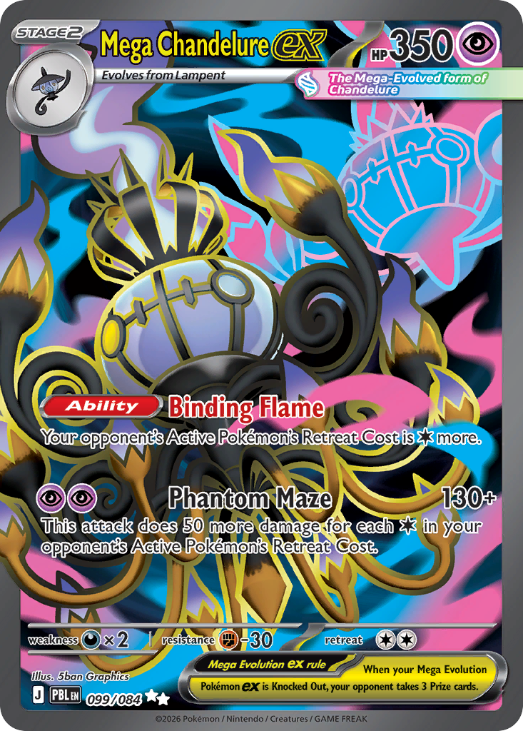 Mega Chandelure ex – Pitch Black 099/084 Pokémon card