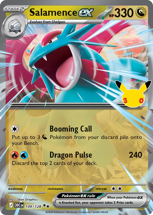 Salamence ex – 30th Celebration 109/128 Pokémon card
