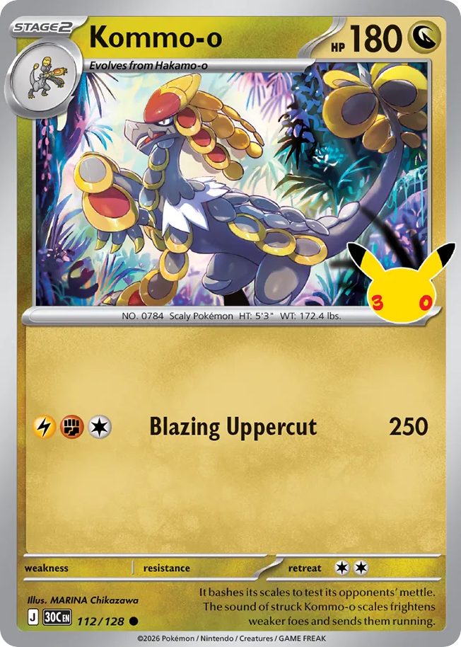 Kommo-o – 30th Celebration 112/128 Pokémon card