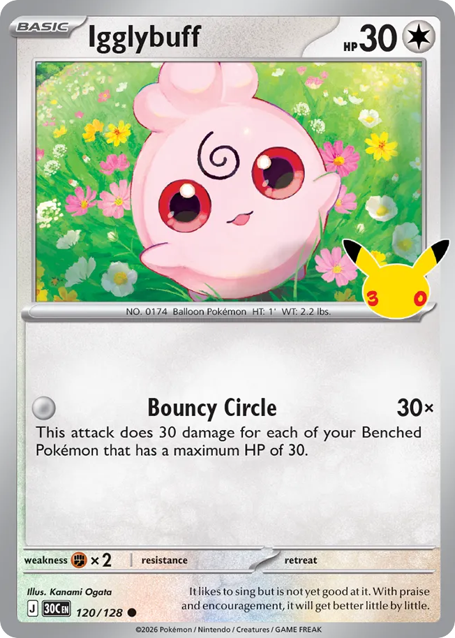 Igglybuff – 30th Celebration 120/128 Pokémon card