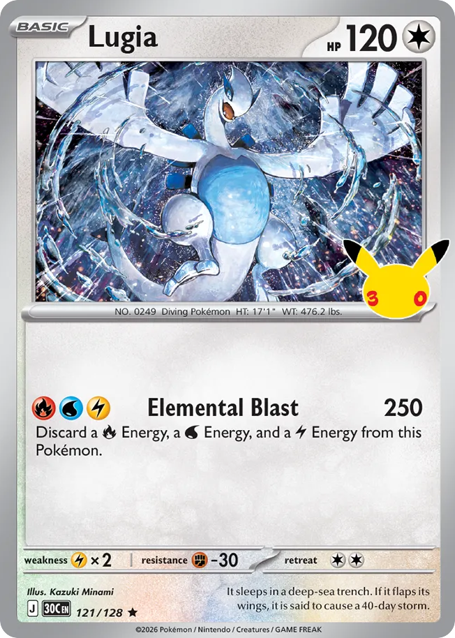 Lugia – 30th Celebration 121/128 Pokémon card