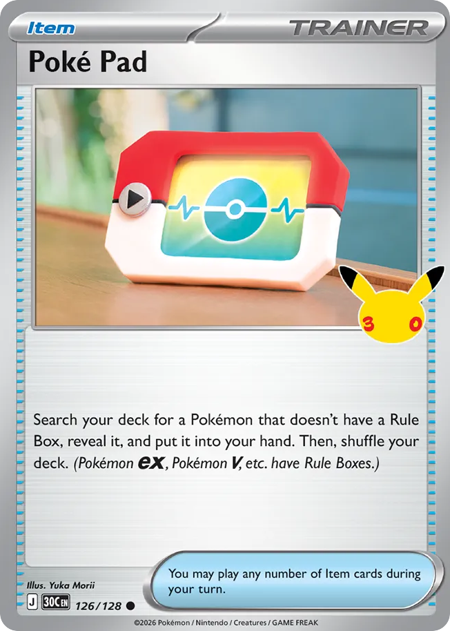 Poké Pad – 30th Celebration 126/128 Pokémon card