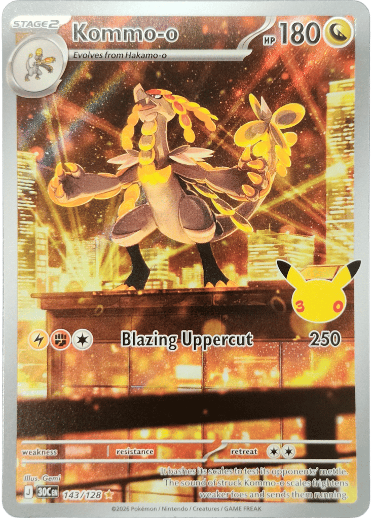 Kommo-o – 30th Celebration 143/128 Pokémon card