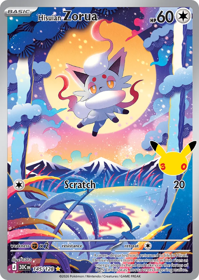 Hisuian Zorua – 30th Celebration 145/128 Pokémon card