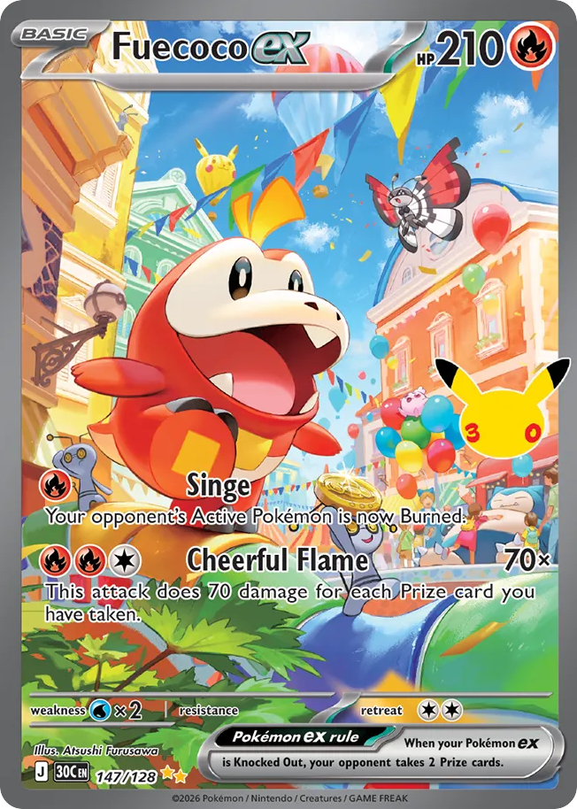 Fuecoco ex – 30th Celebration 147/128 Pokémon card