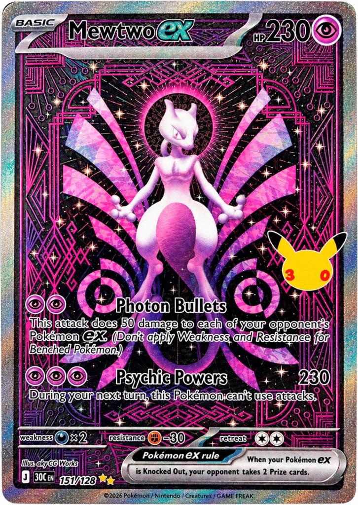 Mewtwo ex – 30th Celebration 151/128 Pokémon card