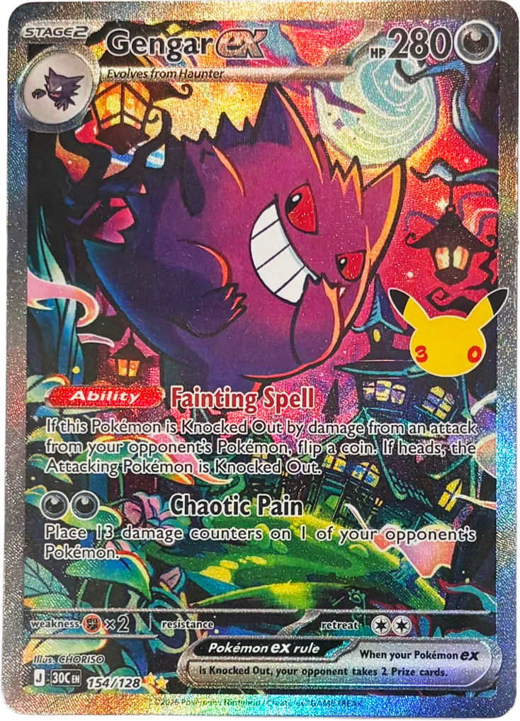 Gengar ex – 30th Celebration 154/128 Pokémon card
