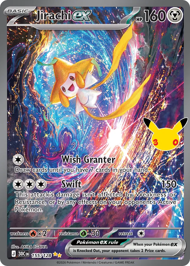 Jirachi ex – 30th Celebration 155/128 Pokémon card