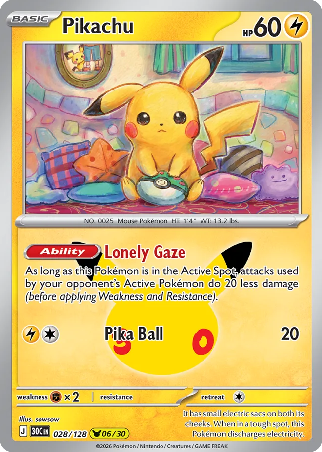 Pikachu – 30th Celebration 028/128 Pokémon card