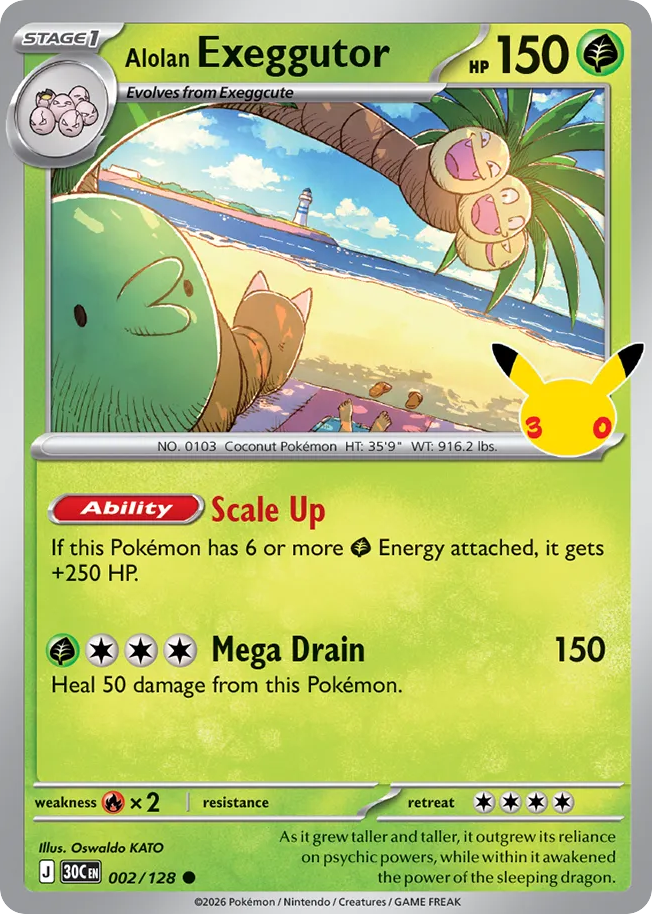 Alolan Exeggutor – 30th Celebration 002/128 Pokémon card