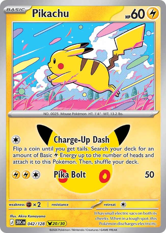 Pikachu – 30th Celebration 042/128 Pokémon card