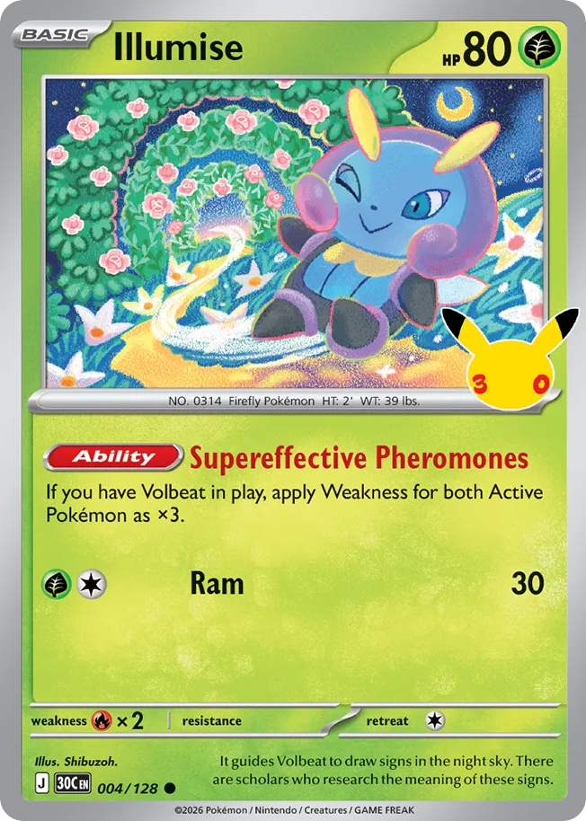 Illumise – 30th Celebration 004/128 Pokémon card
