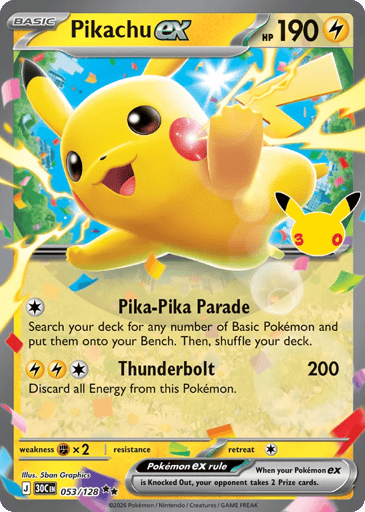 Pikachu ex - 30th Celebration 53