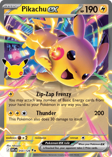Pikachu ex - 30th Celebration 54