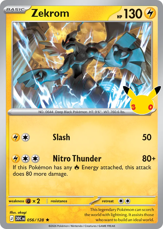 Zekrom – 30th Celebration 056/128 Pokémon card