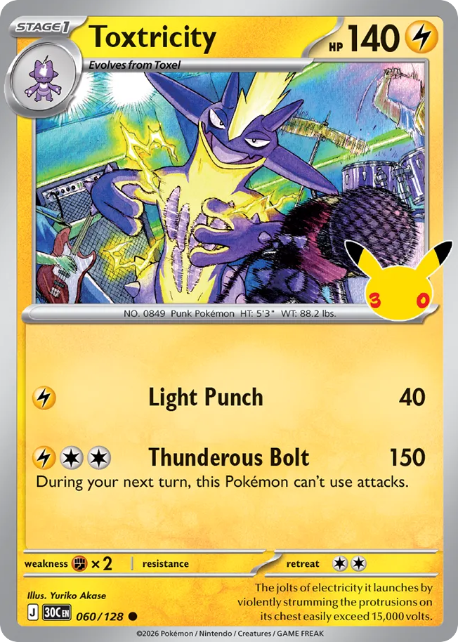 Toxtricity – 30th Celebration 060/128 Pokémon card