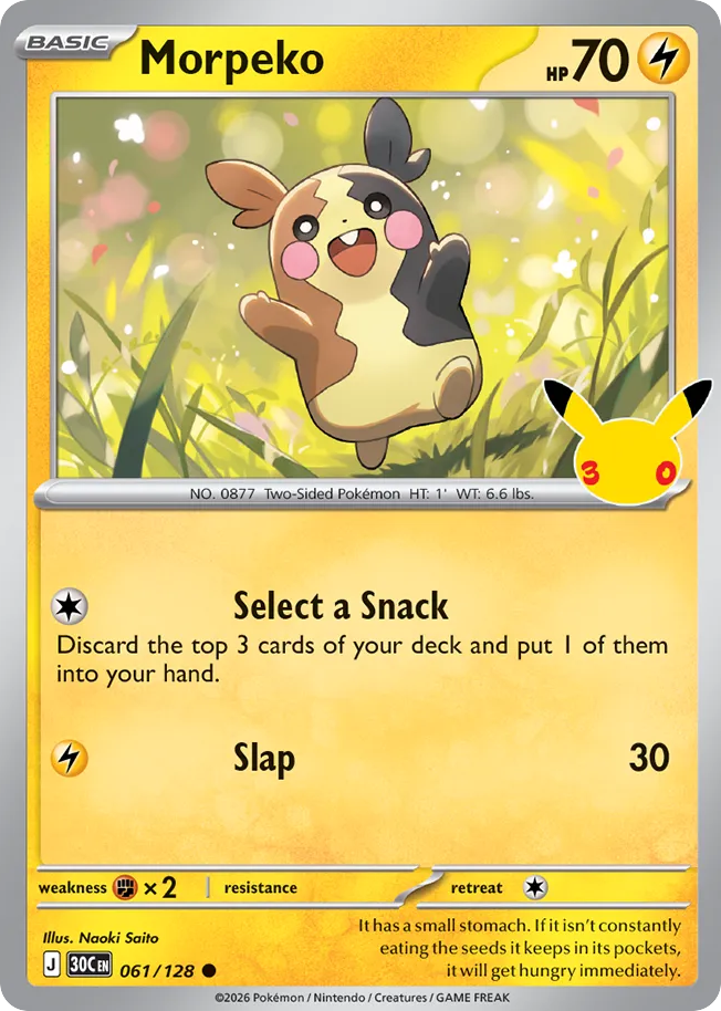 Morpeko – 30th Celebration 061/128 Pokémon card