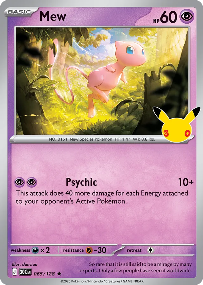 Mew – 30th Celebration 065/128 Pokémon card