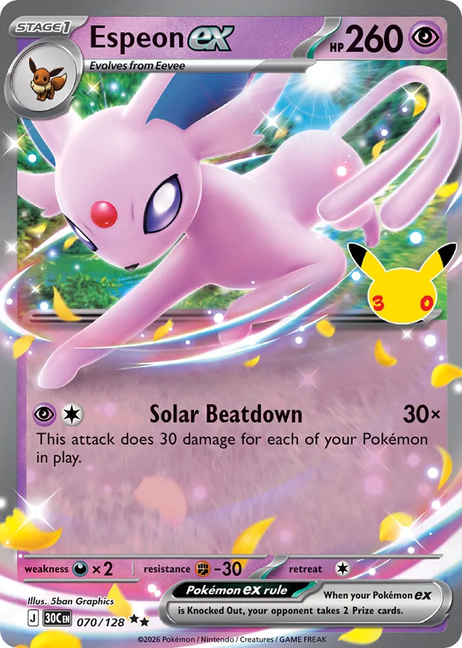 Espeon ex – 30th Celebration 070/128 Pokémon card