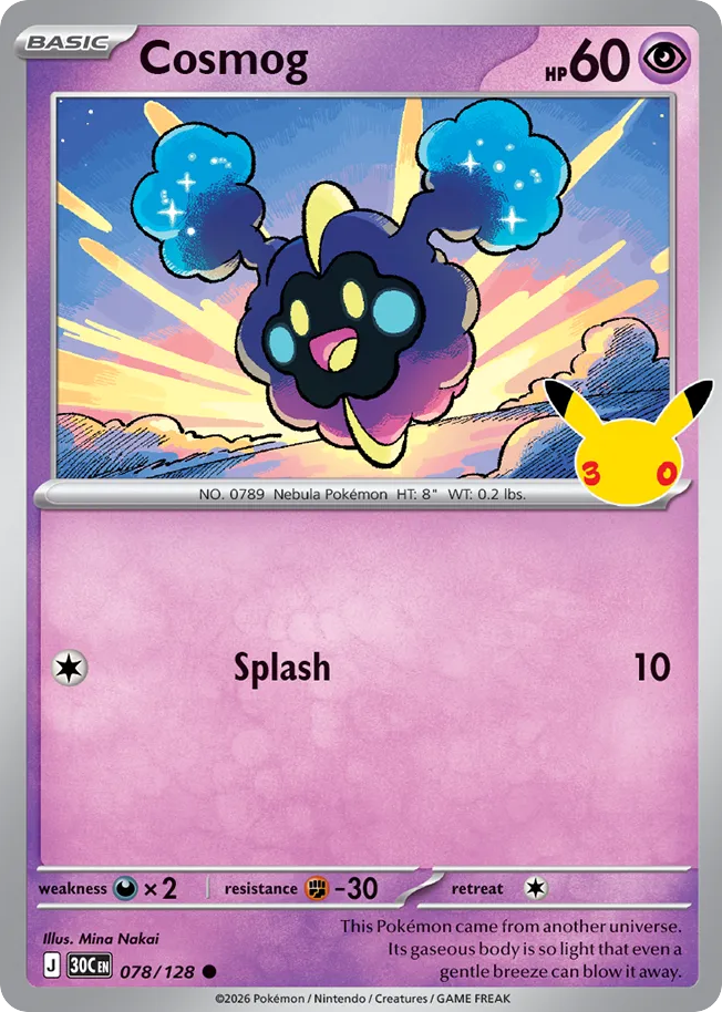 Cosmog – 30th Celebration 078/128 Pokémon card