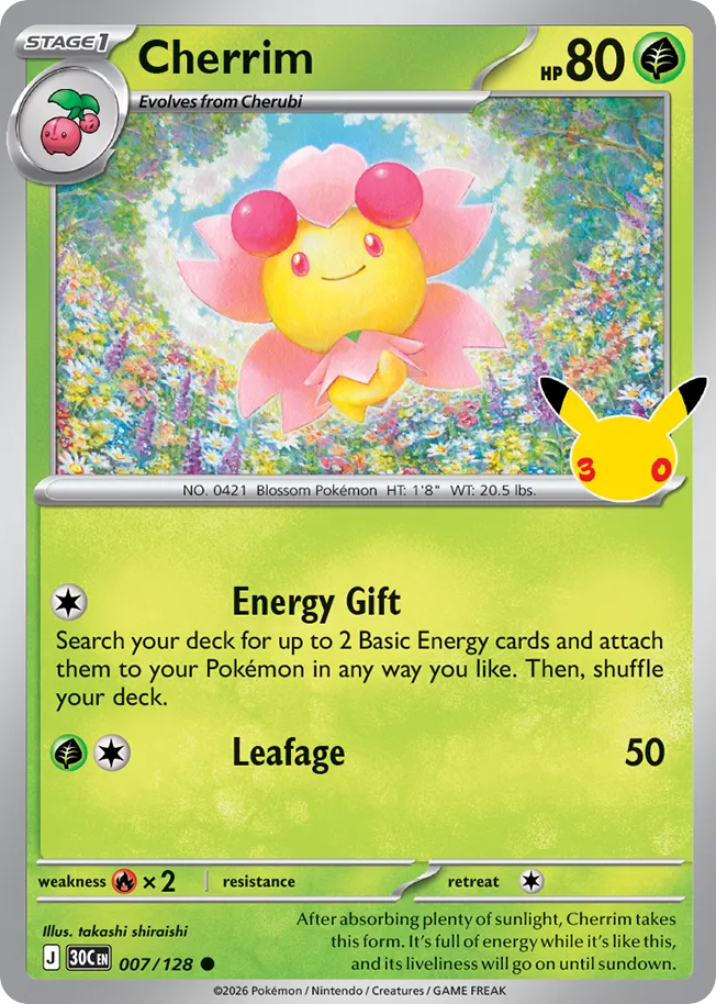 Cherrim – 30th Celebration 007/128 Pokémon card