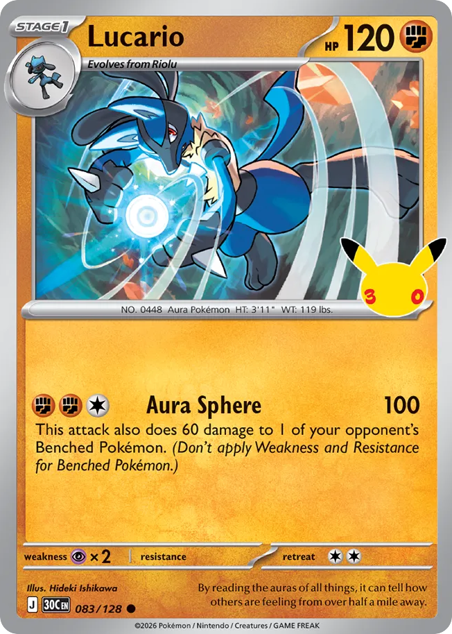 Lucario – 30th Celebration 083/128 Pokémon card
