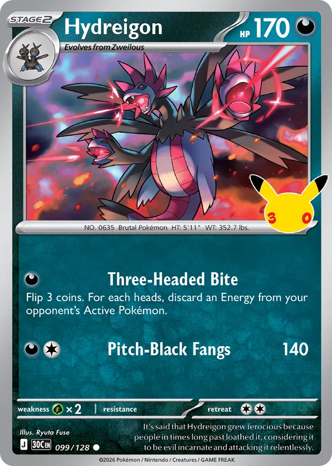 Hydreigon – 30th Celebration 099/128 Pokémon card