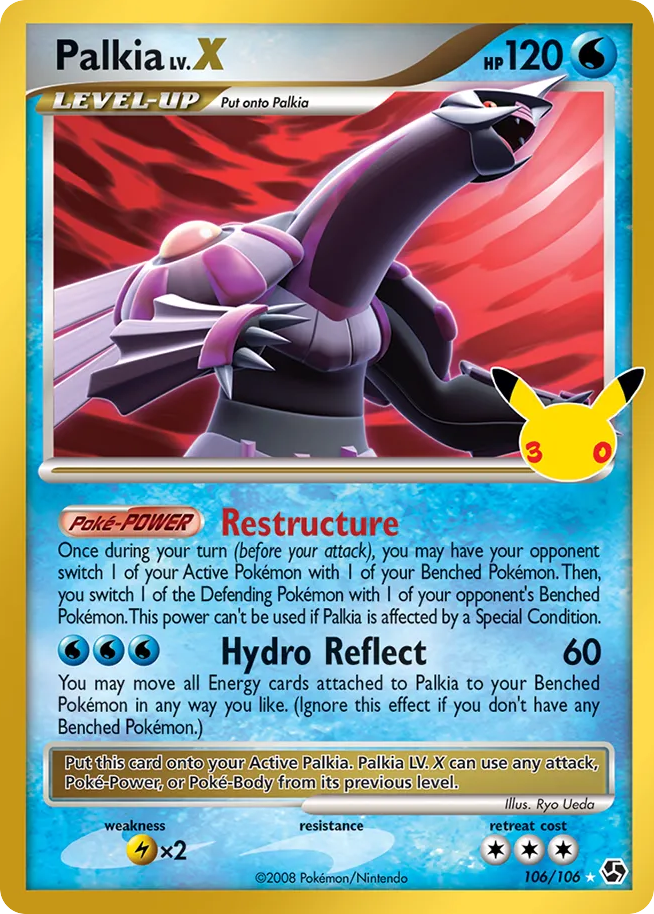Palkia LV.X – 30th Celebration: Classic Collection 106/106 Pokémon card