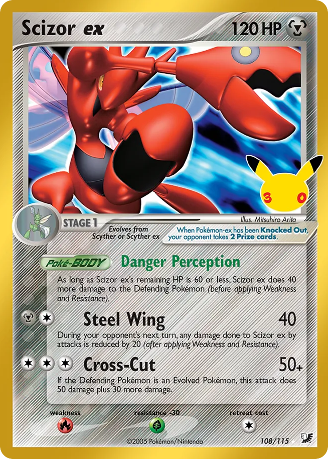 Scizor ex – 30th Celebration: Classic Collection 108/115 Pokémon card