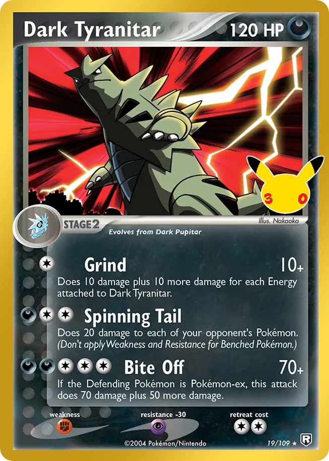 Dark Tyranitar – 30th Celebration: Classic Collection 19/109 Pokémon card
