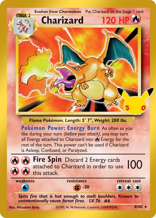 Charizard – 30th Celebration: Classic Collection 4/102 Pokémon card