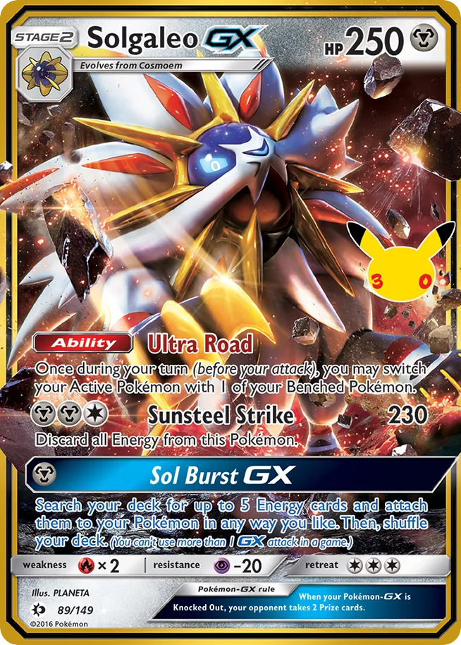 Solgaleo-GX – 30th Celebration: Classic Collection 89/149 Pokémon card