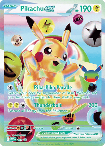 Pikachu ex - Mega Evolution Black Star Promos 107