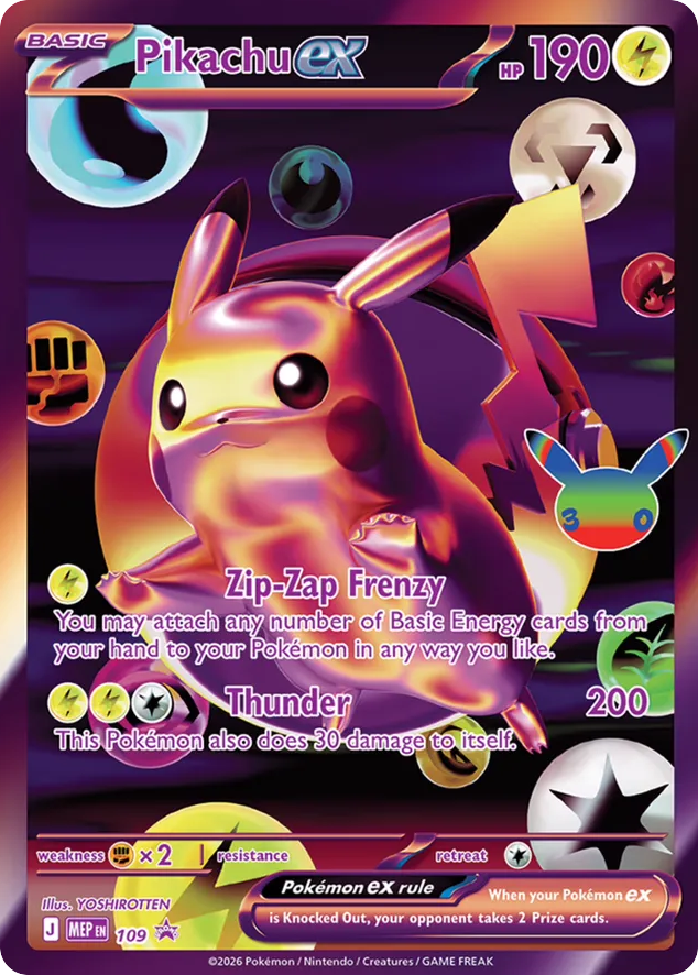 Pikachu ex – Mega Evolution Black Star Promos 109 Pokémon card