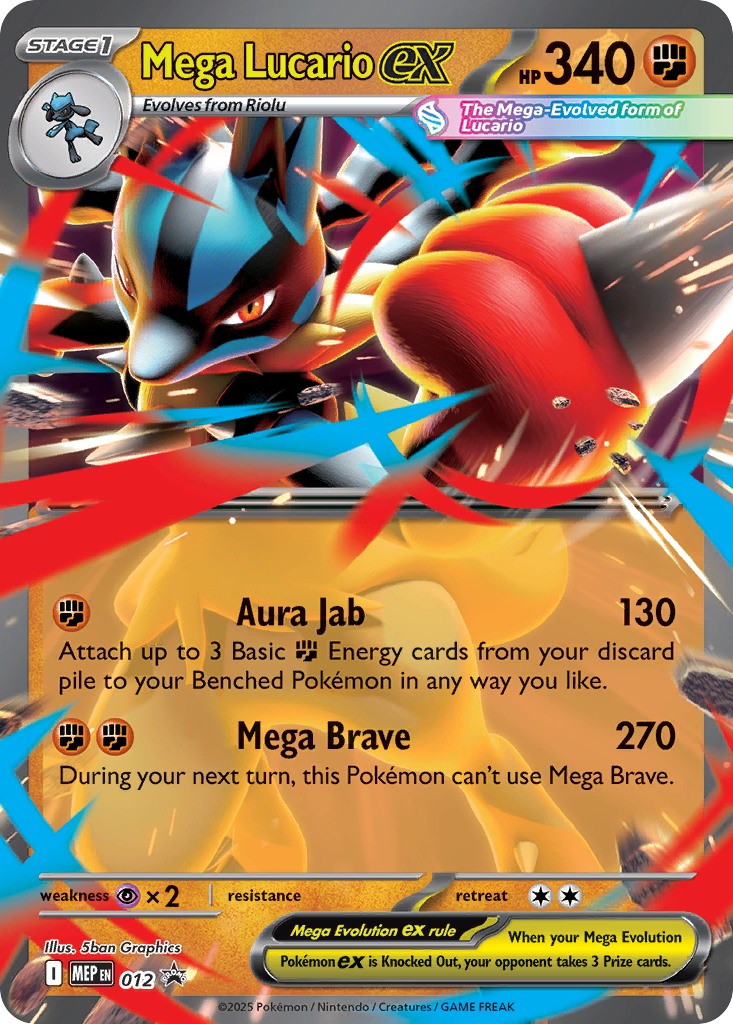 Mega Lucario ex – Mega Evolution Black Star Promos 012 Pokémon card