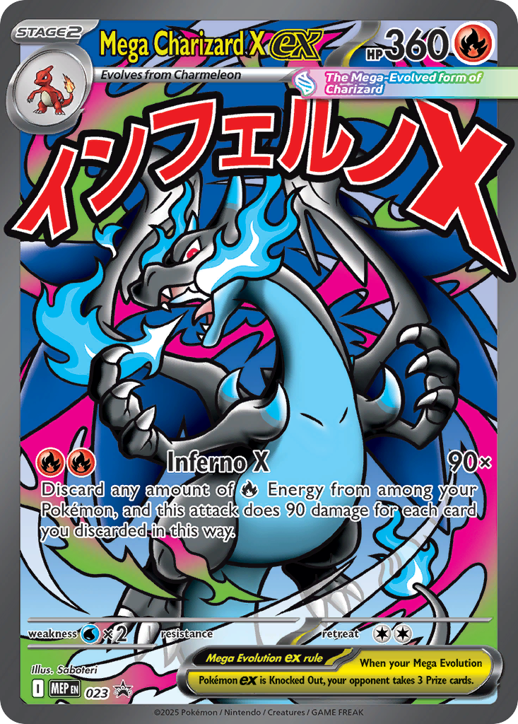 Mega Charizard X ex – Mega Evolution Black Star Promos 023 Pokémon card