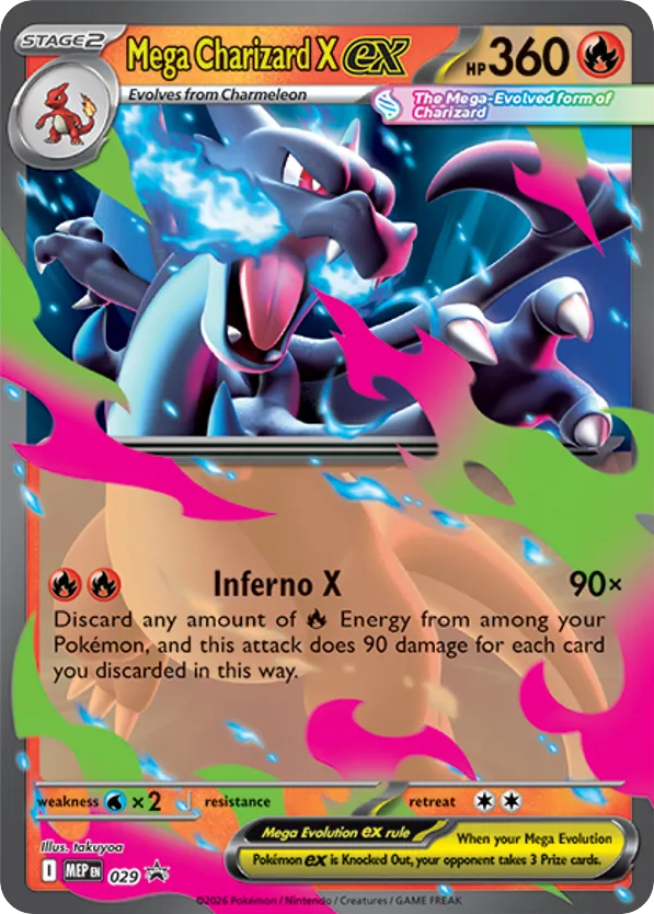 Mega Charizard X ex – Mega Evolution Black Star Promos 029 Pokémon card