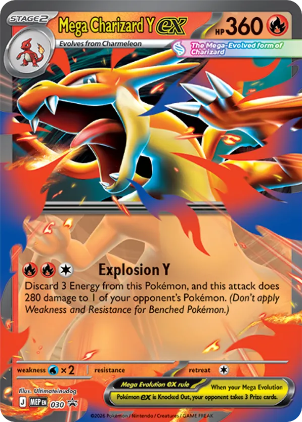 Mega Charizard Y ex – Mega Evolution Black Star Promos 030 Pokémon card