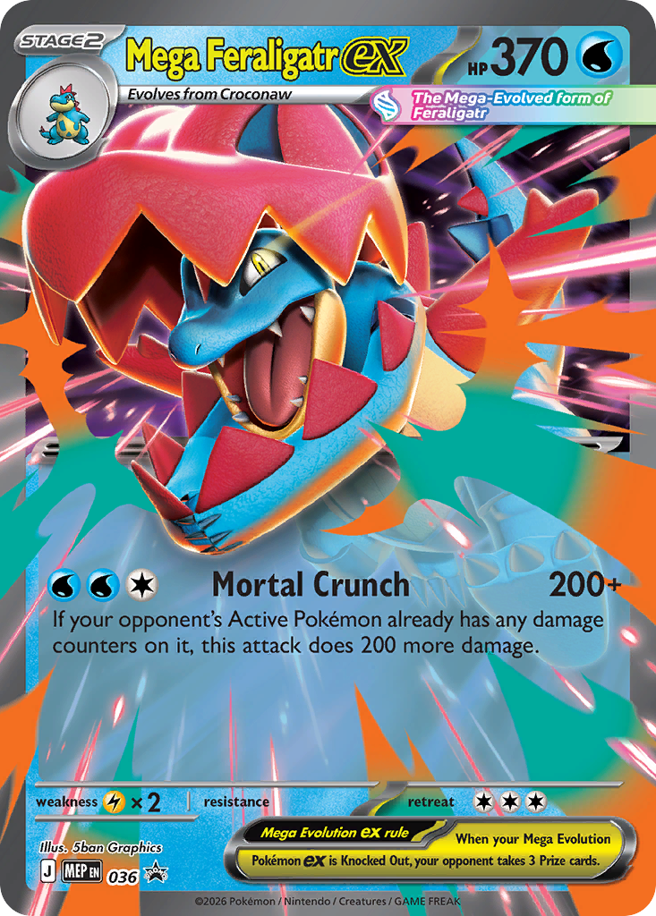 Mega Feraligatr ex – Mega Evolution Black Star Promos 036 Pokémon card