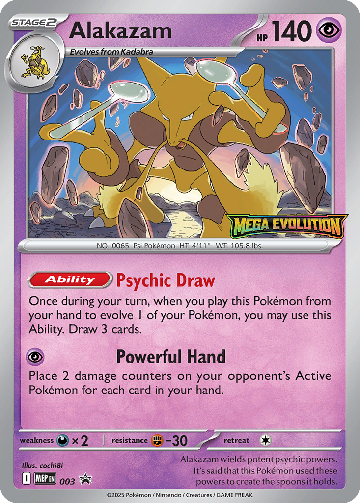 Alakazam – Mega Evolution Black Star Promos 003 Pokémon card