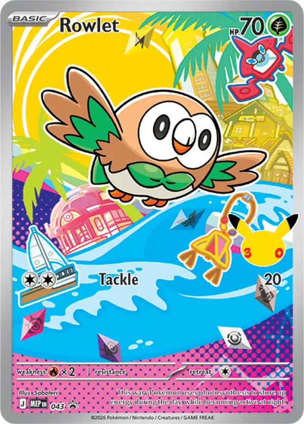 Rowlet – Mega Evolution Black Star Promos 043 Pokémon card