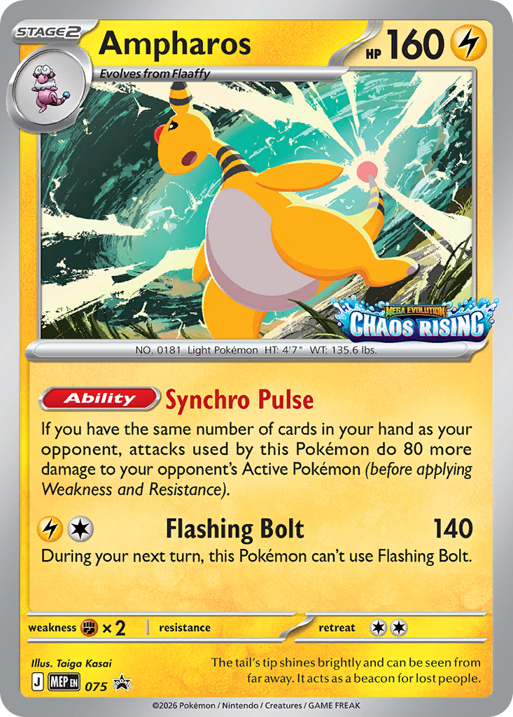 Ampharos – Mega Evolution Black Star Promos 075 Pokémon card